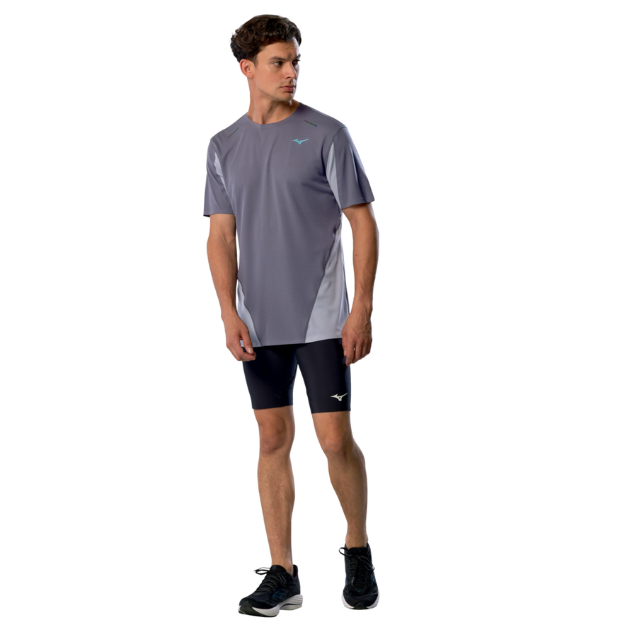 Mizuno Tech Light Dryaeroflow Short Sleeve Tee Odyssey Gray